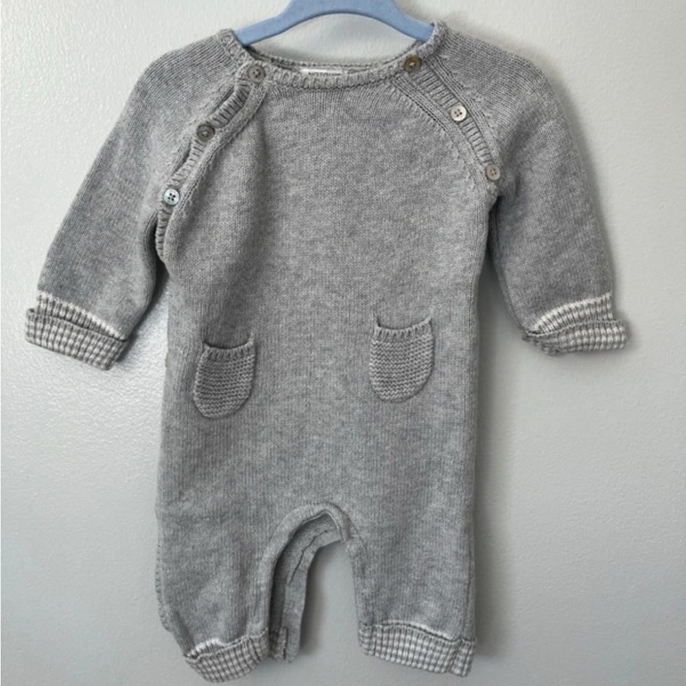 Adorable Gray Knit Kids Footie